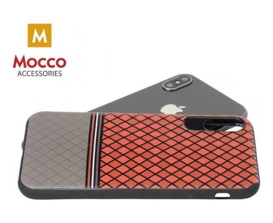 Mocco Trendy Grid And Stripes Silikona Apvalks Priekš Apple iPhone X / XS Sarkans (Pattern 2)