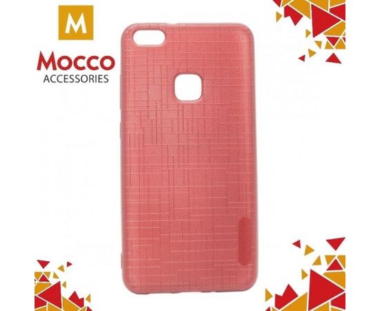 Mocco Cloth Back Case Silikona Apvalks Ar Tekstūru Priekš Huawei P8 Lite / P9 Lite (2017) Sarkans