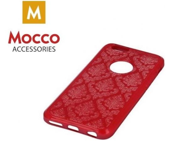 Mocco Ornament Back Case Aizmugurējais Silikona Apvalks Priekš Apple iPhone X / XS Sarkans