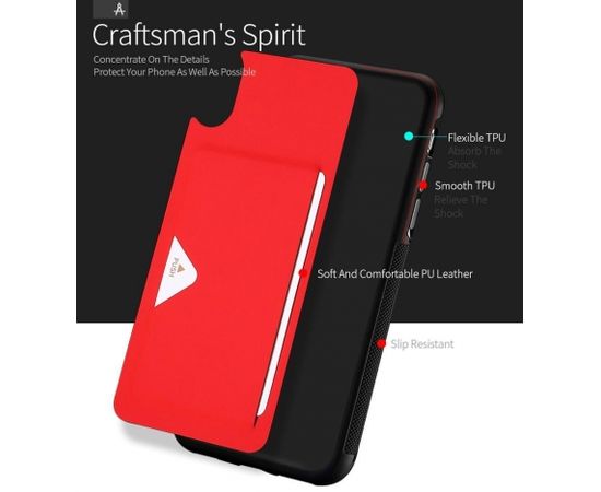 Dux Ducis Pocard Series Premium Izturīgs Silikona Aizsargapvalks Priekš Samsung J730 Galaxy J7 (2017) Sarkans