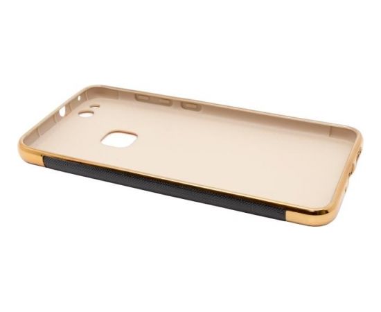 Mocco Exclusive Crown Силиконовый чехол с золотыми рамками для Apple iPhone X Черный