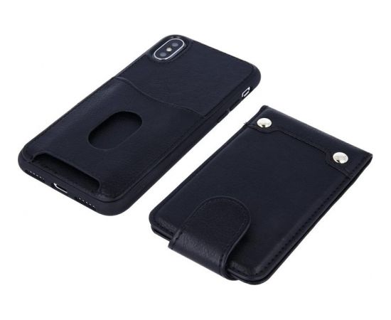 Mocco Smart Wallet Case Чехол Из Эко Кожи - Держатель Для Визиток Samsung J415 Galaxy J4 Plus (2018) Черный