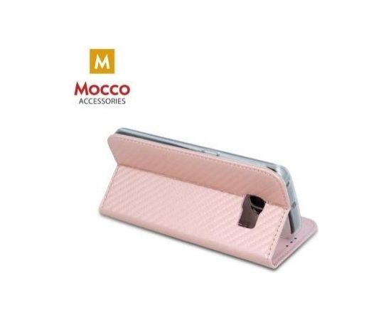 Mocco Smart Carbon Book Case Grāmatveida Maks Telefonam Apple iPhone X Rozā