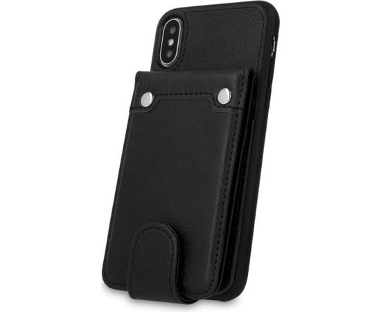 Mocco Smart Wallet Case Eko Ādas Apvalks Telefonam - Vizitkāršu Maks Priekš Samsung J610 Galaxy J6 Plus (2018) Melns