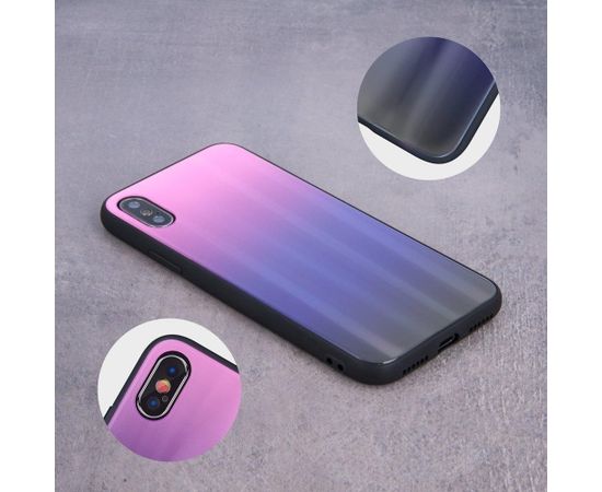 Mocco Aurora Glass Силиконовый чехол для Apple iPhone 6 Plus / 6S Plus Розовый - Черный