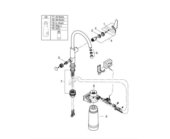 virtuves izlietnes maisītājs BauEdge ar filtru Grohe Blue, hroms Для кухни