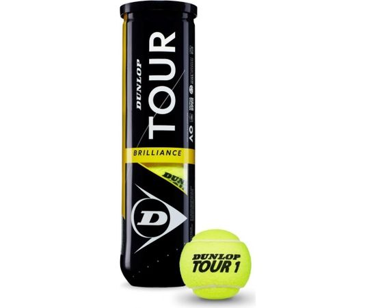 Tennis balls Dunlop TOUR BRILLIANCE UpperMid 4-tube ITF