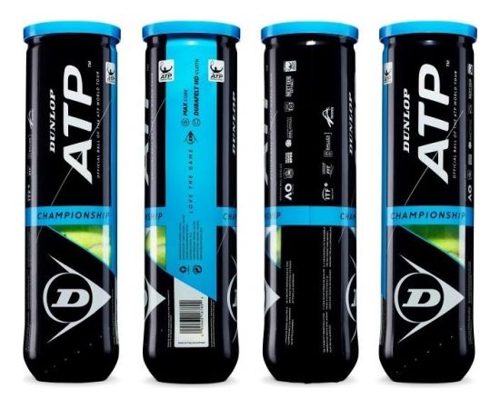 Tennis balls Dunlop ATP CHAMPIONSHIP LowerMid 4-tube ITF