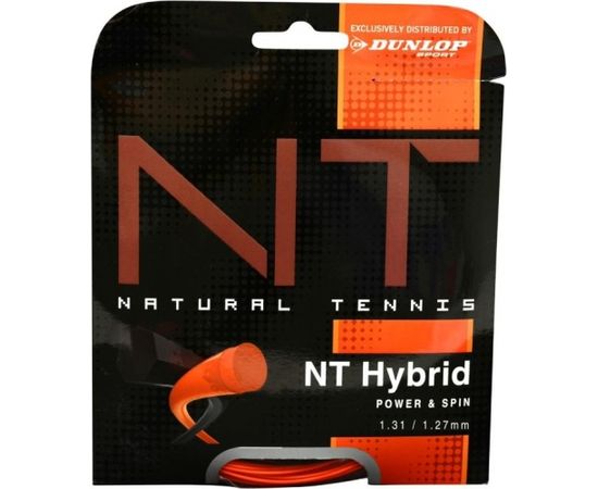 Теннисные струны Dunlop NT HYBRID ORANGE+ 1.31/1.27mm набор, черная /желтая