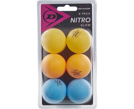 Table tennis balls Dunlop NITRO GLOW 6pcs.