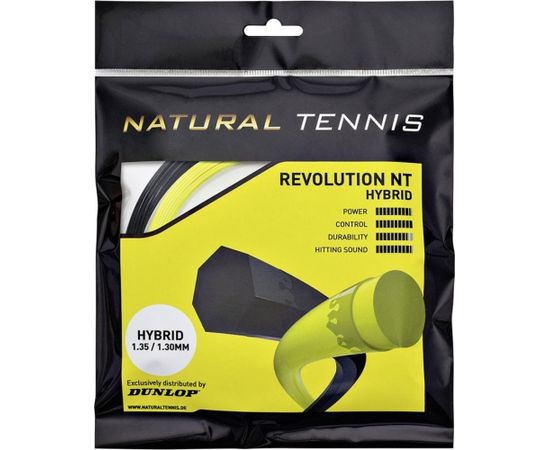 Теннисные струны Dunlop NT HYBRID YELLOW 1.31/1.25мм набор, черная /желтая