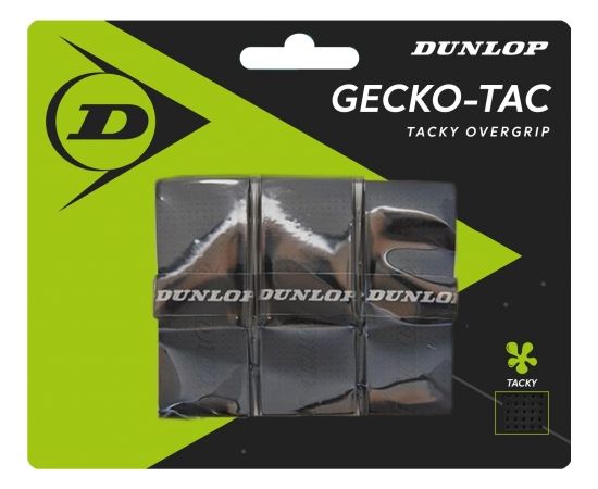 Tennis racket overgrip Dunlop GECKO-TAC black 3pcs- blister