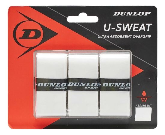 Tennis racket overgrip Dunlop U-SWEAT white 3-pcs-blister