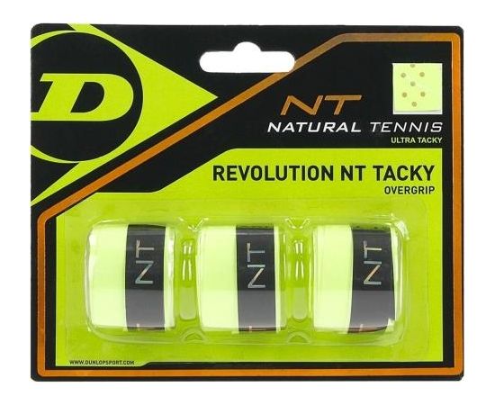 Tennis racket overgrip Dunlop REVOLUTION NT TACKY 0.6mm 3-blister yellow