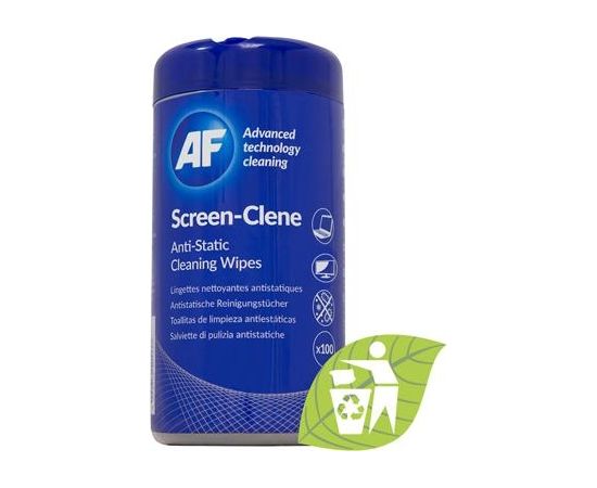 Screen-Clene TFT/LCD- Tub of screen cleaning wipes 100psc ECO AF