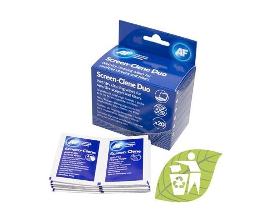 Screen-Clene Duo wipes - Screen cleaning wet/dry wipes 20psc AF