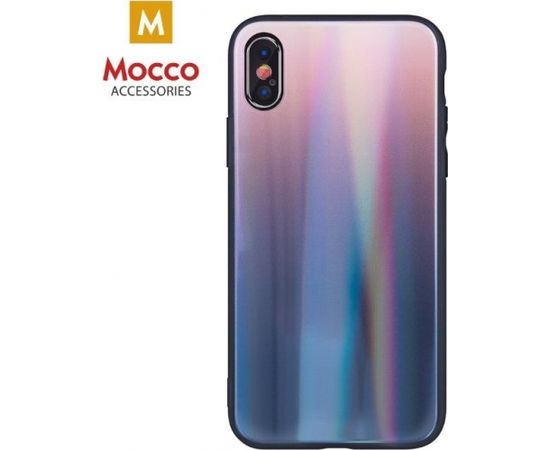 Mocco Aurora Glass Silikona Apvalks Priekš Apple iPhone XS Max Brūns - Melns