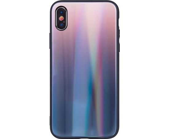 Mocco Aurora Glass Silikona Apvalks Priekš Apple iPhone XS Max Brūns - Melns