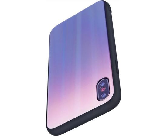 Mocco Aurora Glass Silikona Apvalks Priekš Apple iPhone XS Max Brūns - Melns