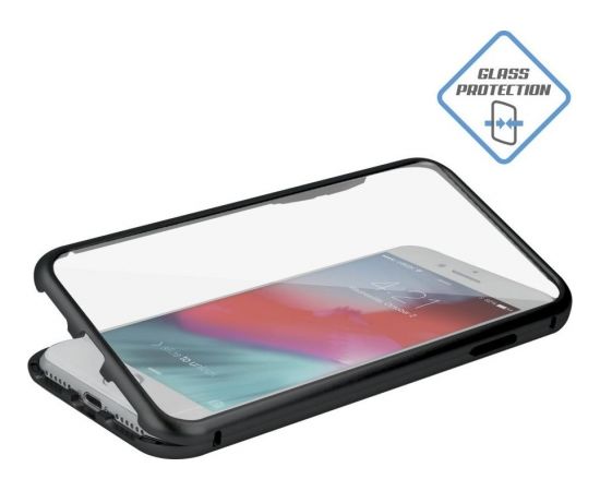 Mocco Double Side Case 360 Aluminija Apvalks ar Aizsargstiklu Telefonam Apple iPhone 6 Plus / 6S Plus Caurspīdīgs - Melns