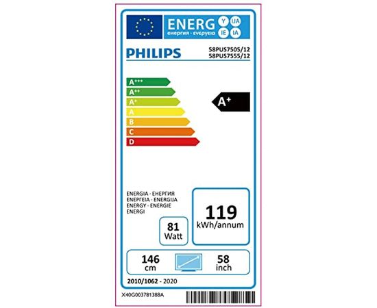 PHILIPS 58PUS7505/12 58" Ultra HD LED televizors