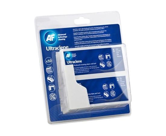 Ultraclene - влажные и сухие салфетки для очистки клавиатуры и пластиковых поверхностей 10шт. AF