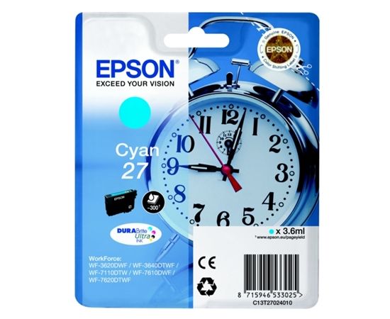 Epson DURA Brite Ultra Ink C13T27024012 Ink Cartridge, Cyan