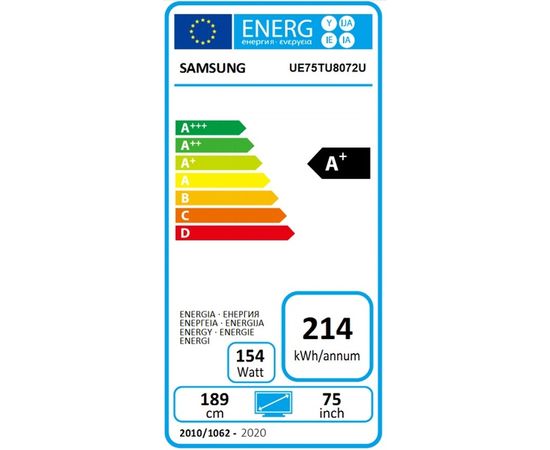 SAMSUNG UE75TU8072UXXH 75" 4K Smart TV Bluetooth Wireless Black