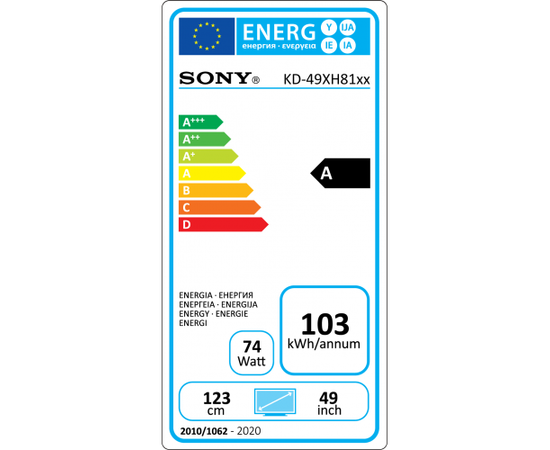 Sony 49XH81 124.5 cm (49") 4K Ultra HD Smart TV Wi-Fi Black