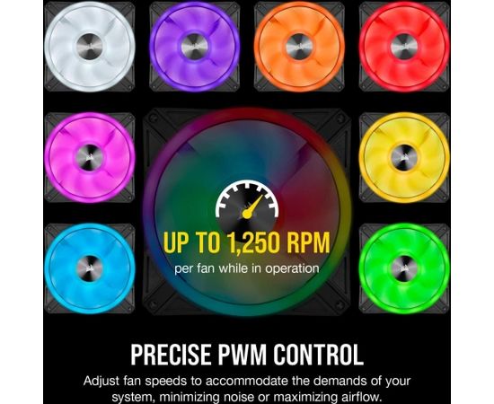 Corsair QL Series 140mm PWM Dual Fan Kit with Lighting Node CORE QL140 RGB Korpusu dzesēšana