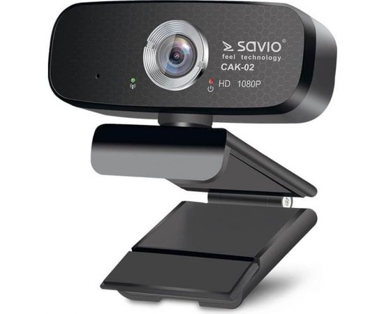 Savio CAK-02 Web Kamera Full HD 1080P ar Mikrofonu Melna