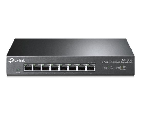 TP-LINK 8-Port 2.5G Desktop Switch TL-SG108-M2 Unmanaged, Desktop, Power supply type External, Ethernet LAN (RJ-45) ports 8