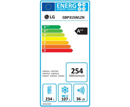 LG GBP31SWLZN 186cm ledusskapis