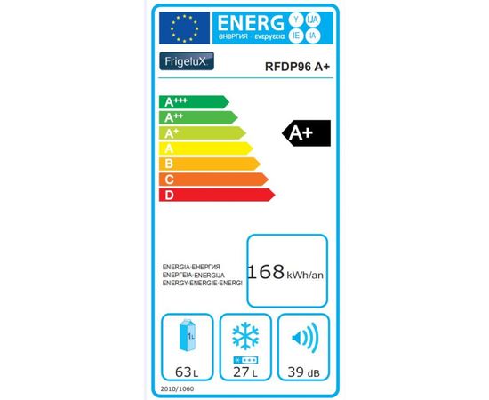 Frigelux RFDP96A+ ledusskapis ar sald.augšā, 85 cm, A+, balts