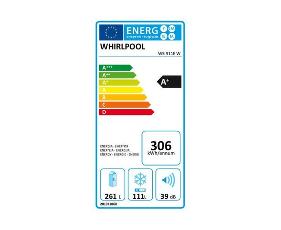 WHIRLPOOL W5911EW1 ledusskapis 201cm, A+, balts