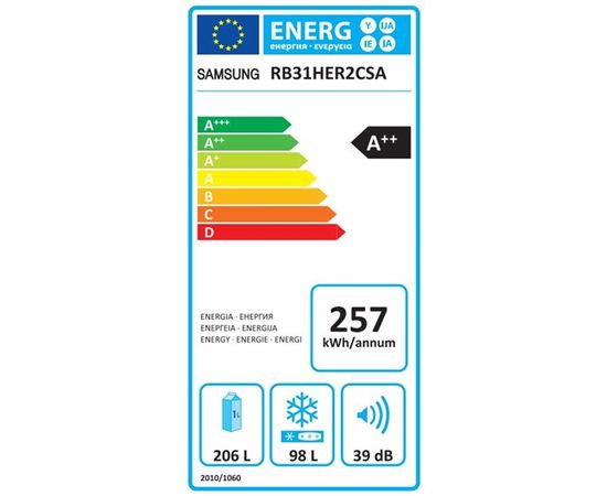 Samsung RB31HER2CSA/EF Brīvi stāvošs 304L A++ Nerūsējošs tērauds Ledusskapji