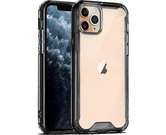 Mocco Acrylic Air Case Aizmugurējais Silikona Apvalks Priekš Apple iPhone 12 Pro Max Caurspīdīgs-Melns