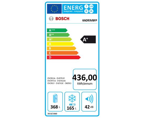 Bosch KAD93VBFP NoFrost Side-by-Side Ledusskapis 179cm Ledusskapji