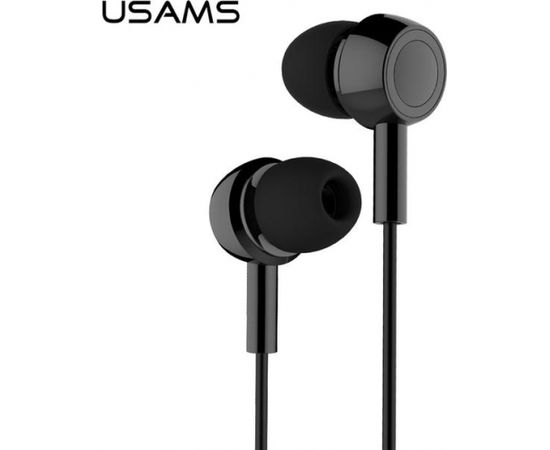 USAMS Fashion EP-12 Stereo Austiņas ar mikrofonu 3,5mm / 1.2m Melnas