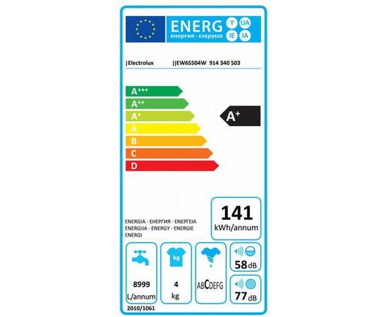 Electrolux EW6S504W Veļas masīna klase A+ 60 mm