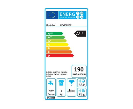 Electrolux EW6F428WU veļas mazgājamā mašīna, 1200 rpm, 8kg