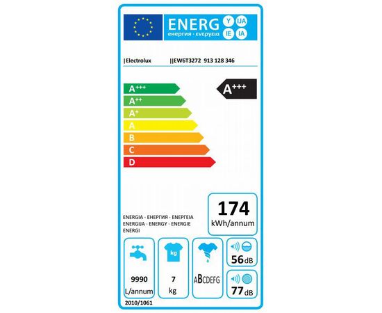 Electrolux EW6T3272 veļas mazg. mašīna 7kg 1200apgr. (augšas ielāde) Veļas mazgājamās mašīnas