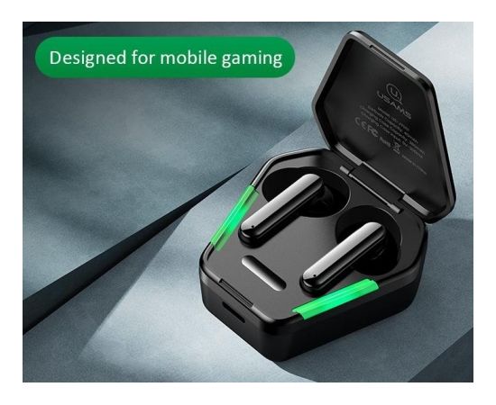 Usams JY01 Gaming Bluetooth 5.0 Brīvroku Austiņa Melna