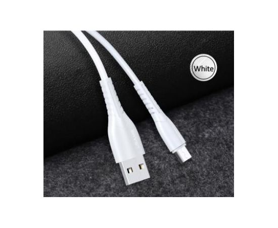 Usams U35 Universāls Silikona Micro USB Datu un uzlādes Kabelis 1m Balts