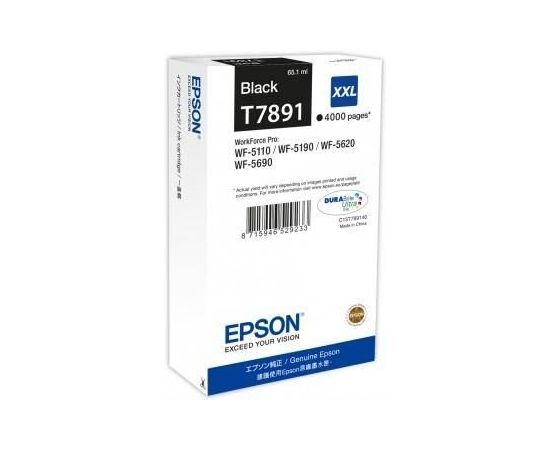 Ink Epson Black T7891 | 65 ml | WF-5110DW/WF-5190DW/WF-5620DWF/WF-5690DWF