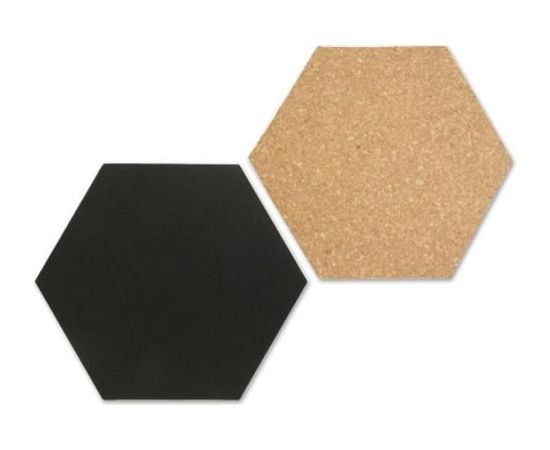 Korķa un krīta tāfeles SECURIT, 7 gab., sešstūris Krīta tāfeles