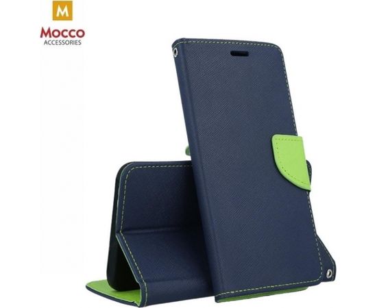 Mocco Fancy Book Case Grāmatveida Maks Telefonam Apple Iphone 12 / 12 Pro Zils - Zaļš Neoriģinālie Maciņi