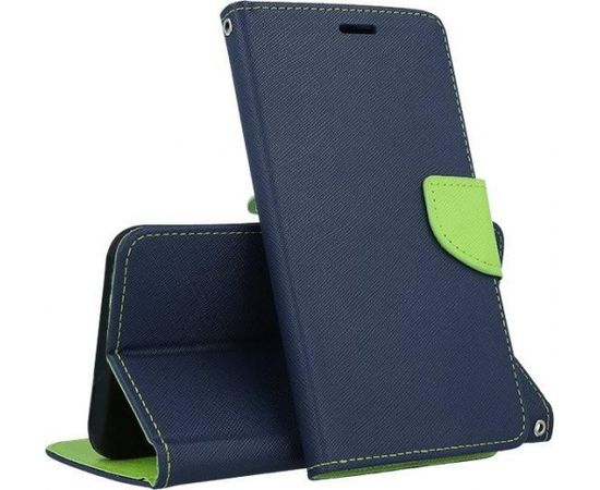 Mocco Fancy Book Case Grāmatveida Maks Telefonam Apple Iphone 12 / 12 Pro Zils - Zaļš Neoriģinālie Maciņi