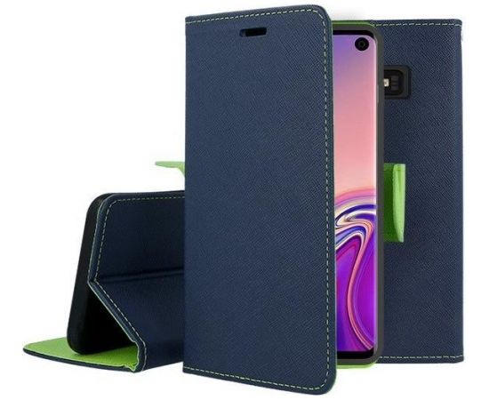 Mocco Fancy Book Case Grāmatveida Maks Telefonam Apple Iphone 12 / 12 Pro Zils - Zaļš Neoriģinālie Maciņi