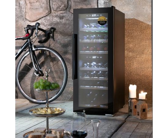 Caso Smart Wine Cooler WineExclusive 38 Energy efficiency class G, Free standing, Bottles capacity Up to 38 bottles, Cooling type Compressor technology, Black